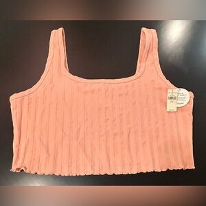Offline By Aerie Brami Top Orange Cropped Ribbed Tank Women's Size XL